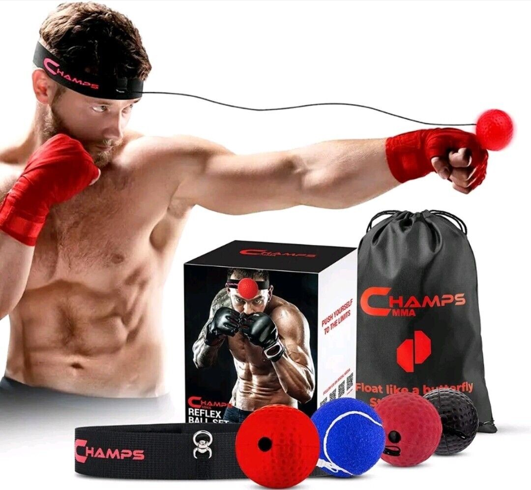 Boxing Reflex Balls Set of 4 – Boxing Ball Champs MMA Gear with Varying Weights